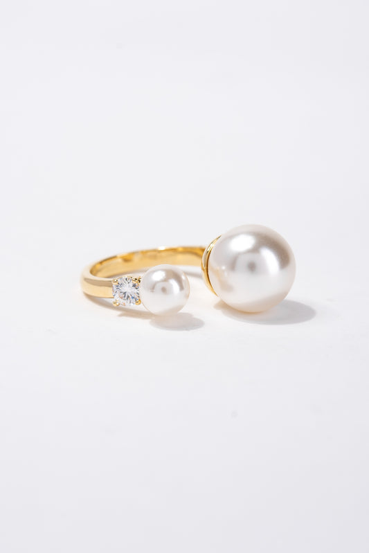 Casey Double Pearl Cuff Ring