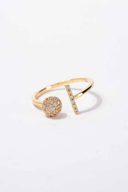 Kelly CZ Rhinestone Cuff Elegant Ring