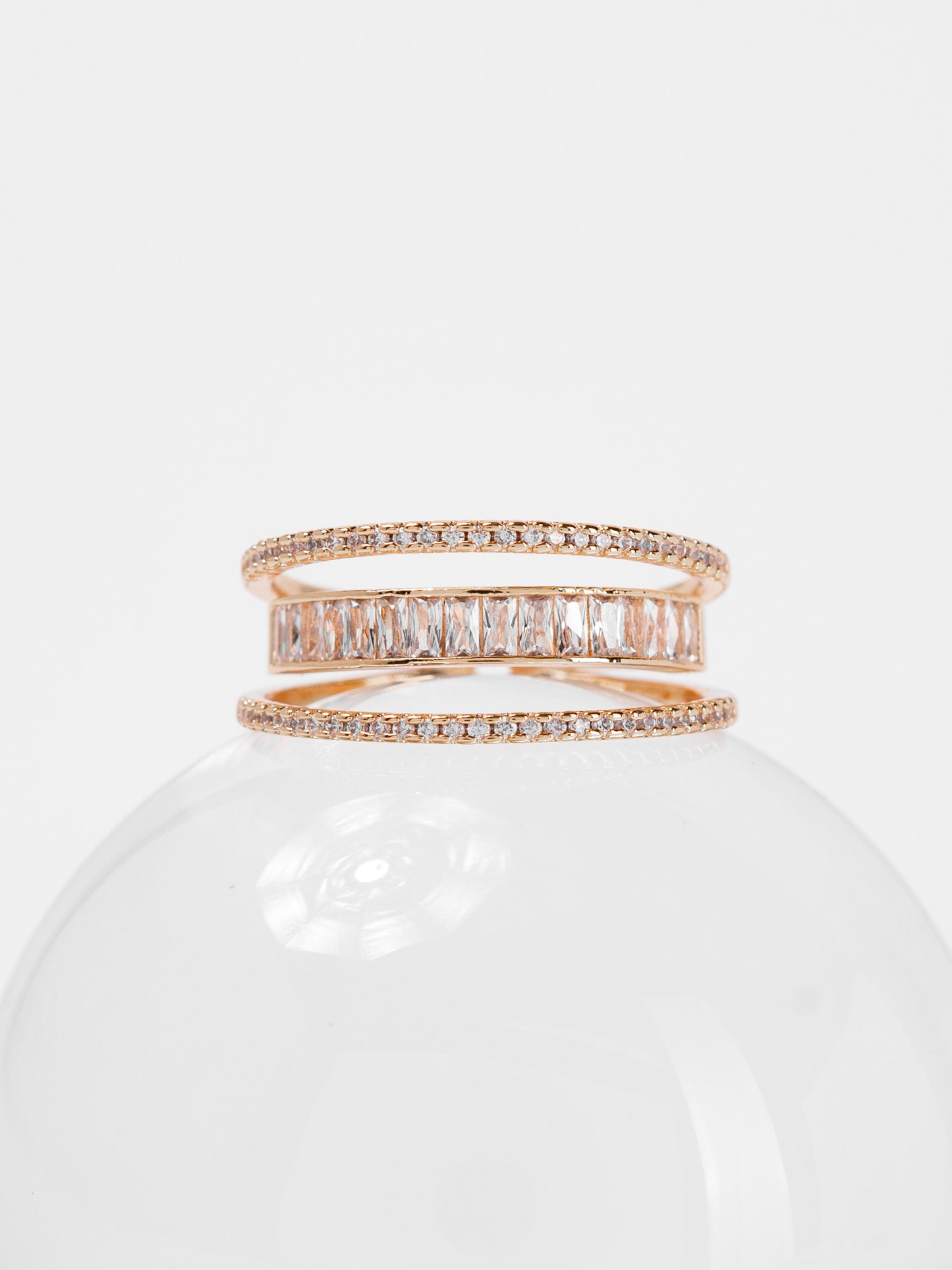 Naomi CZ Cuff Layered Minimal Ring