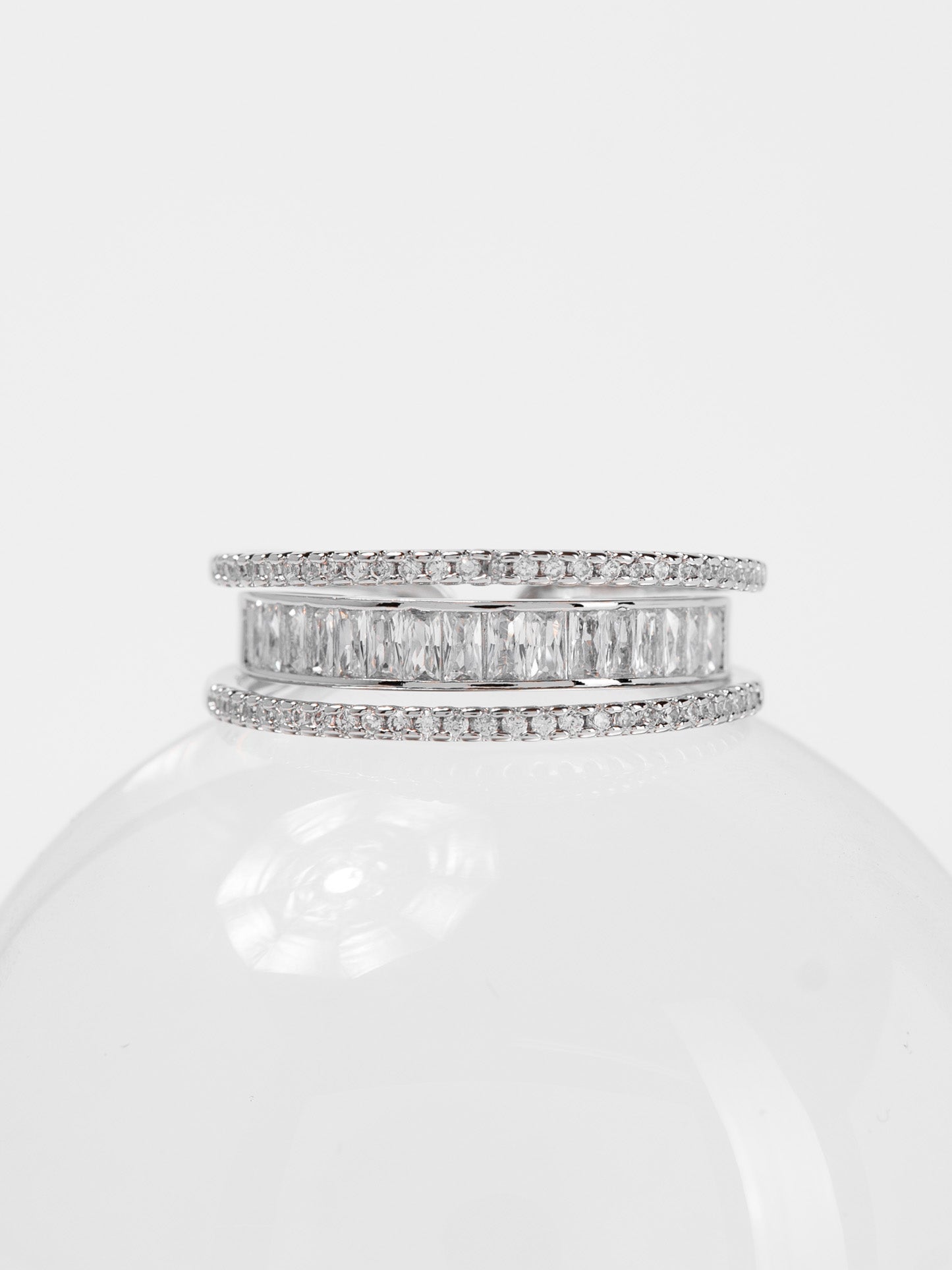 Naomi CZ Cuff Layered Minimal Ring