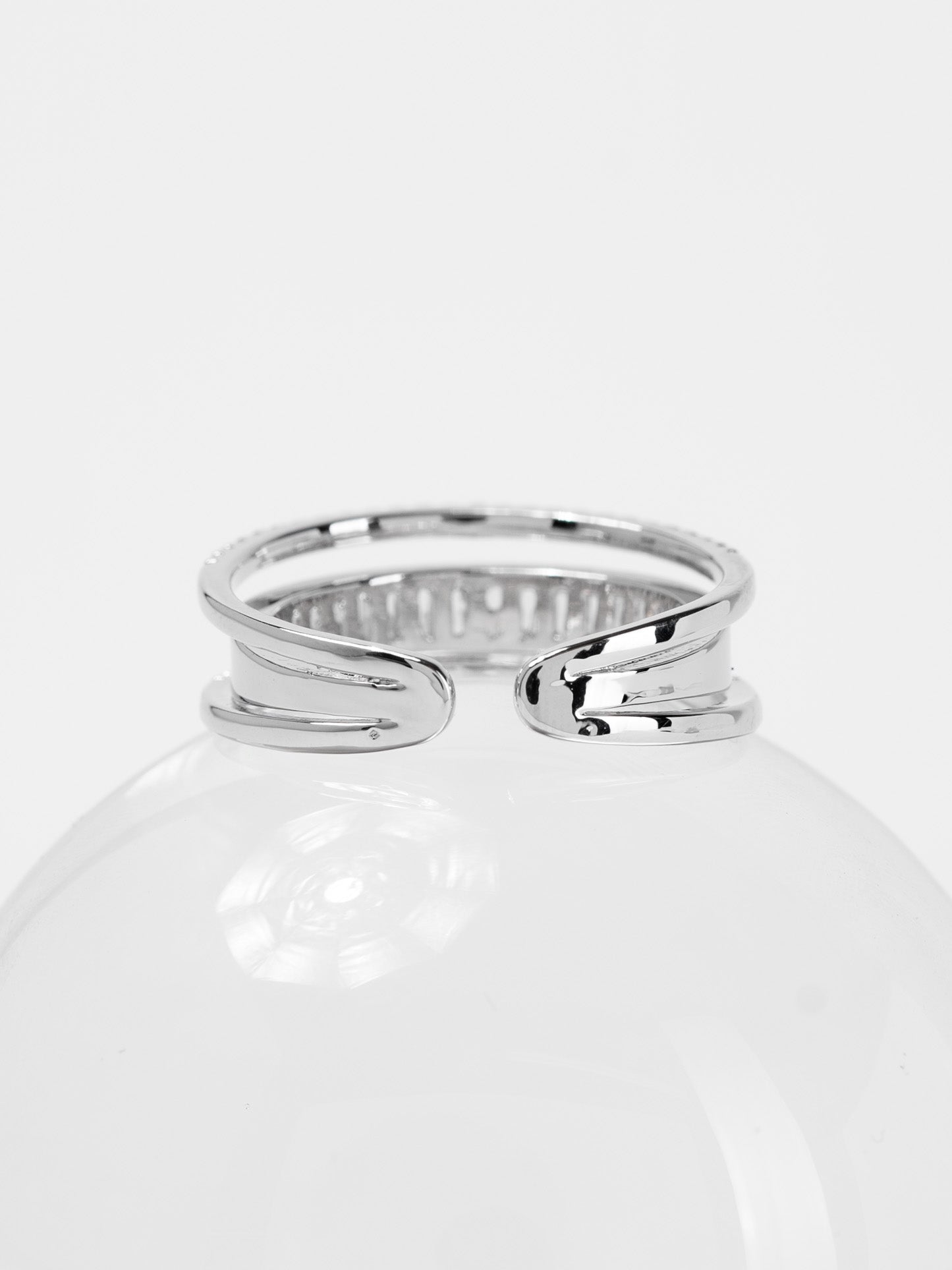 Naomi CZ Cuff Layered Minimal Ring
