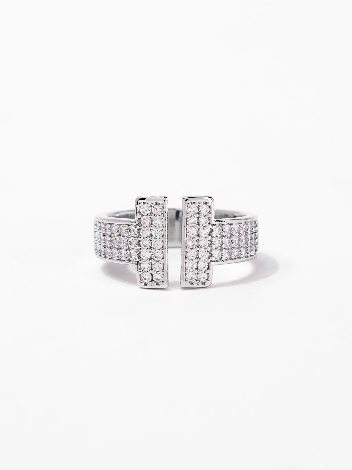 Audrey Double Rhinestone CZ Cuff Ring