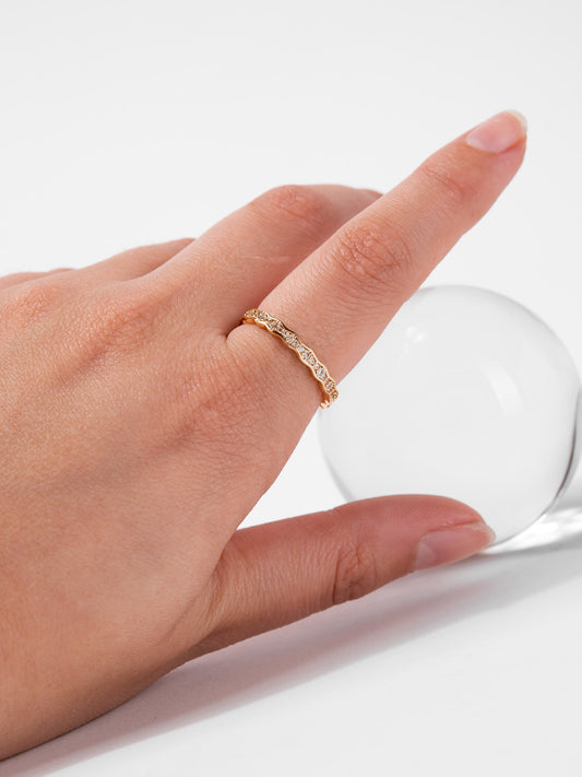 Hannah CZ Minimal Cuff Ring | Gold