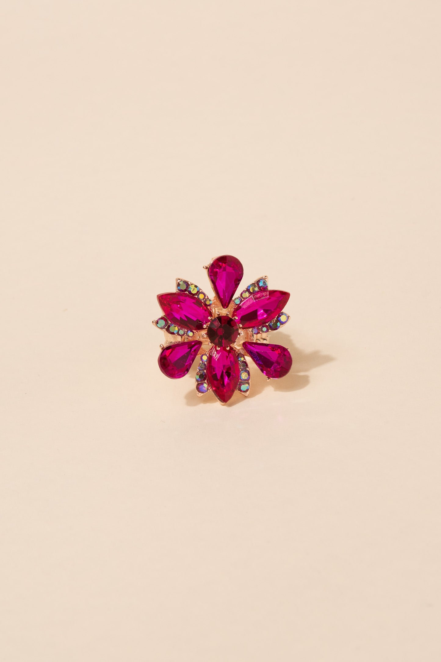Sophie Flower Petal Rhinestone Ring