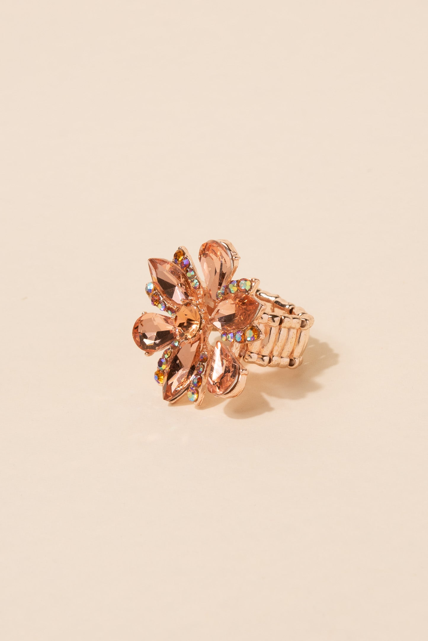 Sophie Flower Petal Rhinestone Ring
