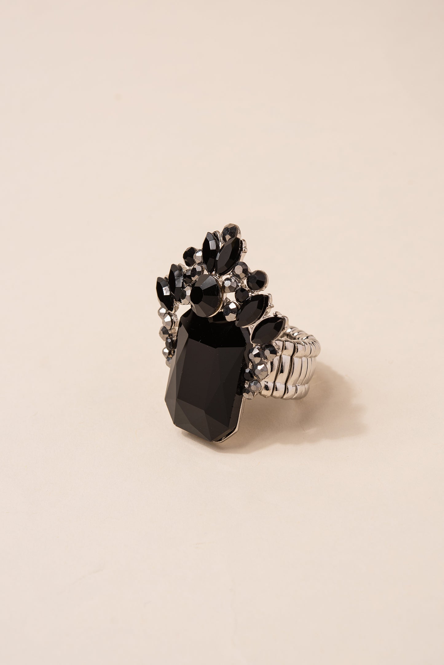 Calista Crown Rhinestone Stretch Ring