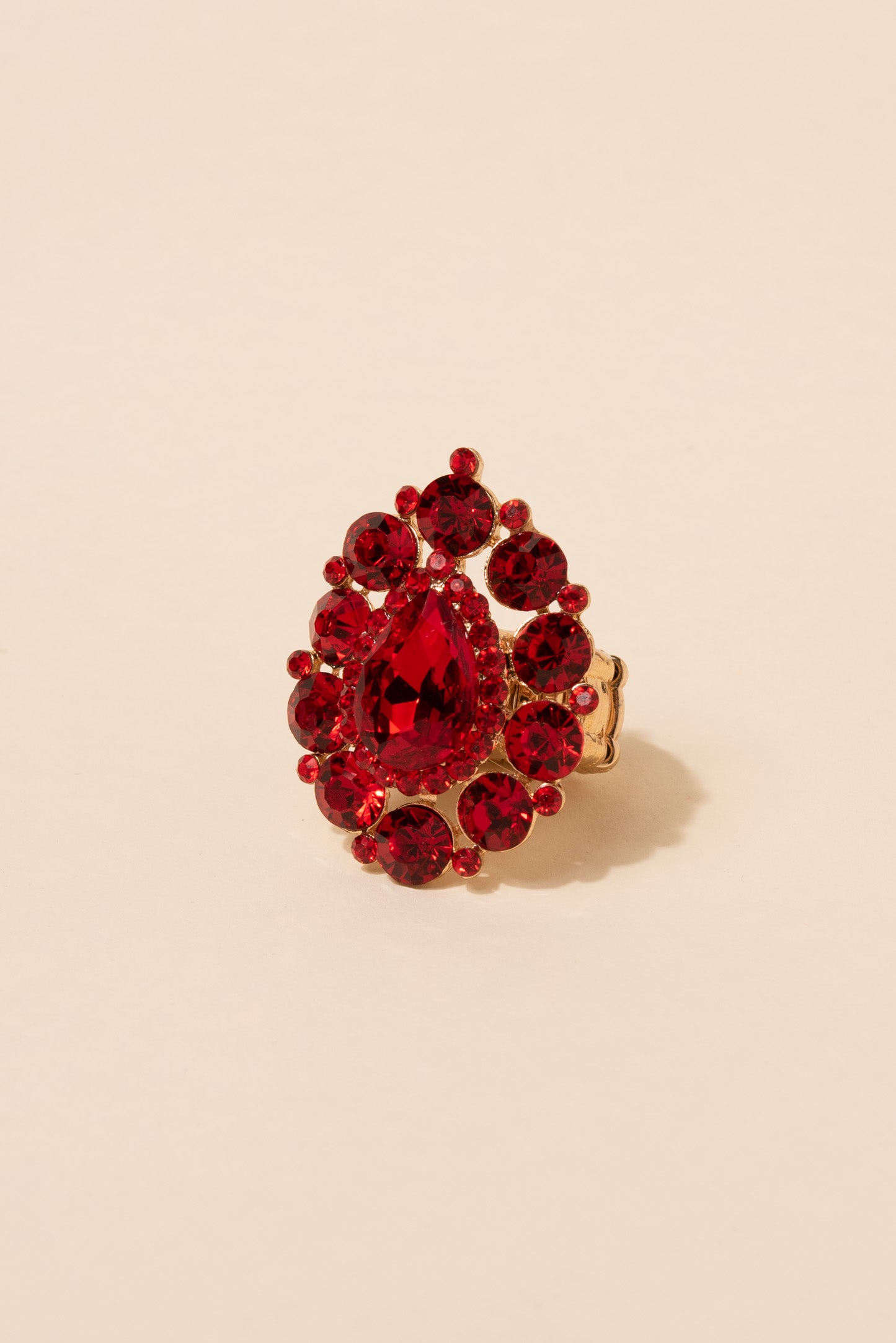 Belle Teardrop Rhinestone Stretch Ring