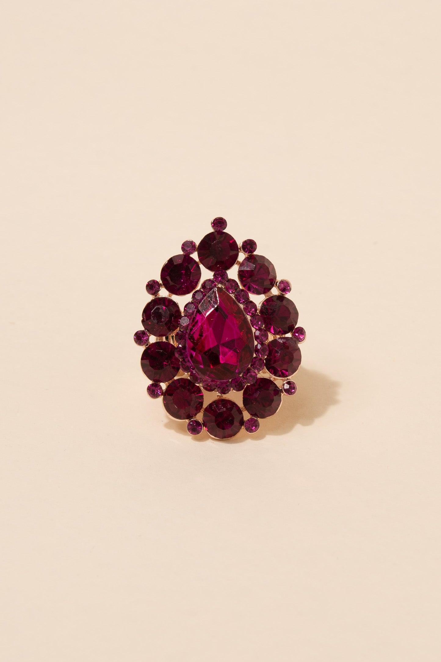 Belle Teardrop Rhinestone Stretch Ring