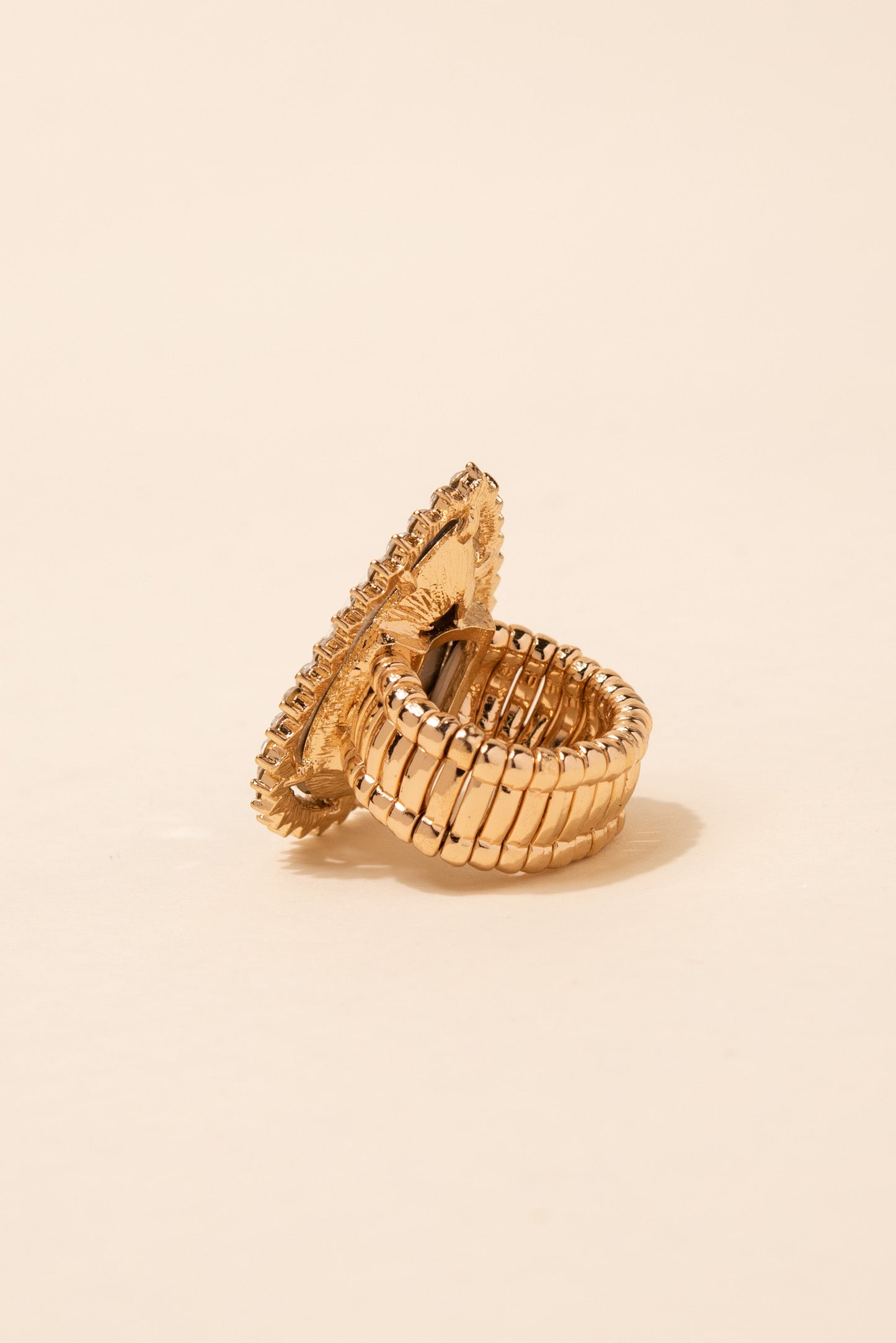 Lila Teardrop Gem with Halo Stretch Ring