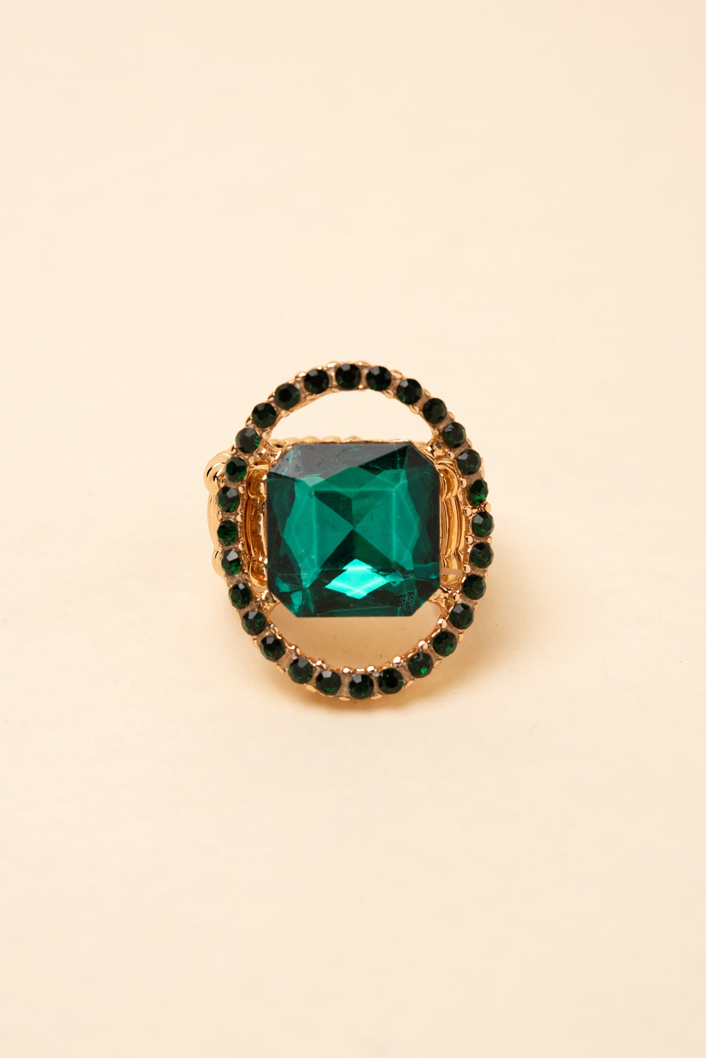 Gianna Square Crystal & Halo Stretch Ring