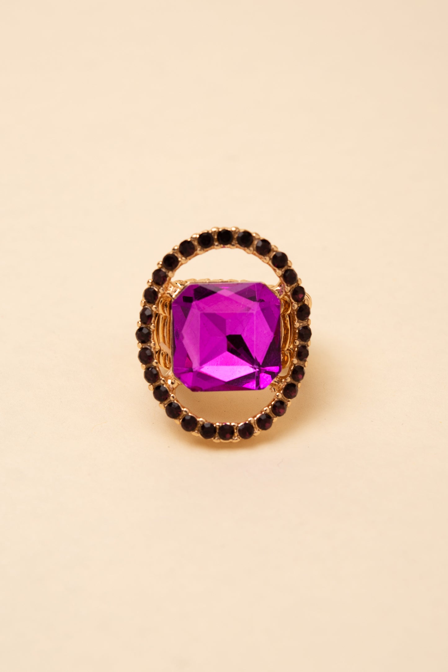 Gianna Square Crystal & Halo Stretch Ring