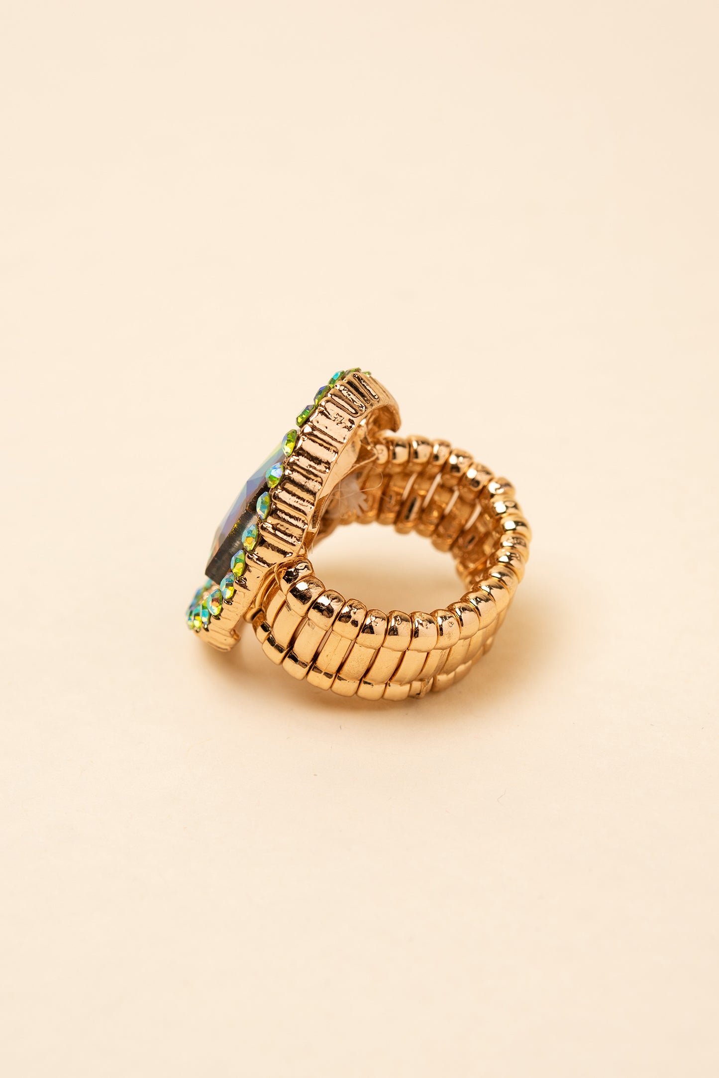 Gianna Square Crystal & Halo Stretch Ring