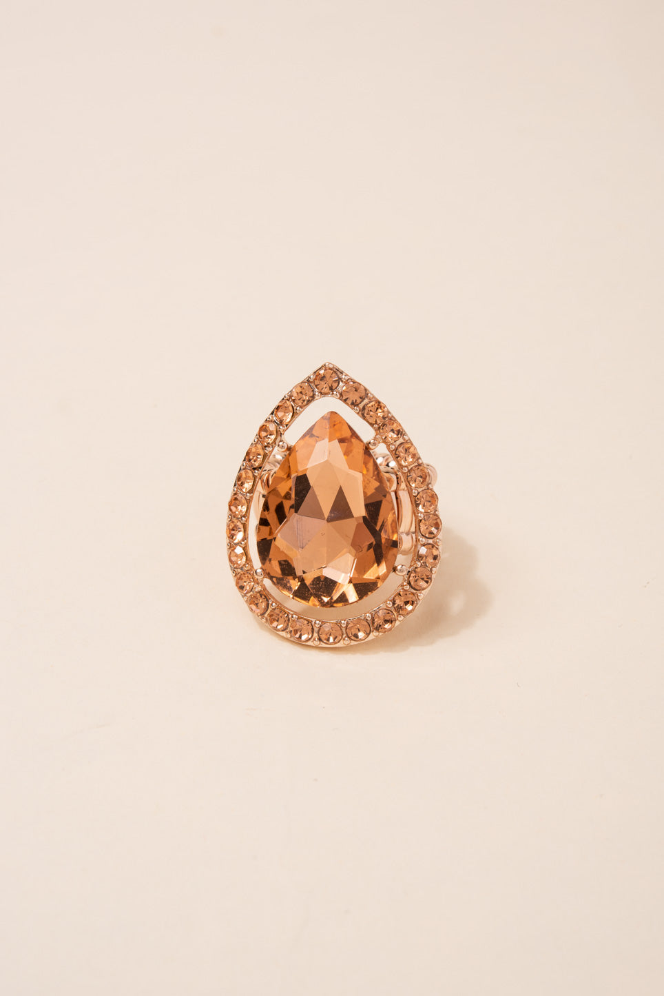 Aliana Teardrop Rhinestone Stretch Ring