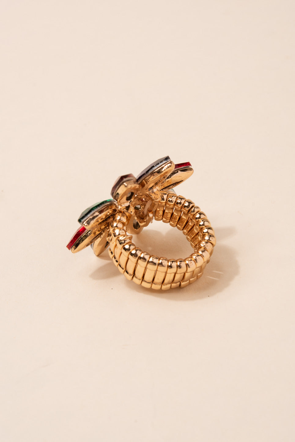 Aubrielle Flower Rhinestone Stretch Ring