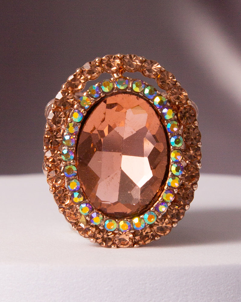 Luna Oval Rhinestone Crystal Stretch Ring