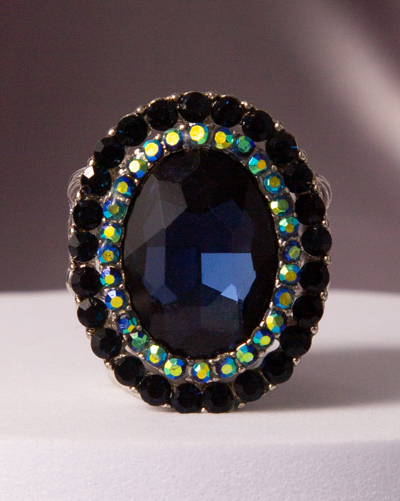 Luna Oval Rhinestone Crystal Stretch Ring