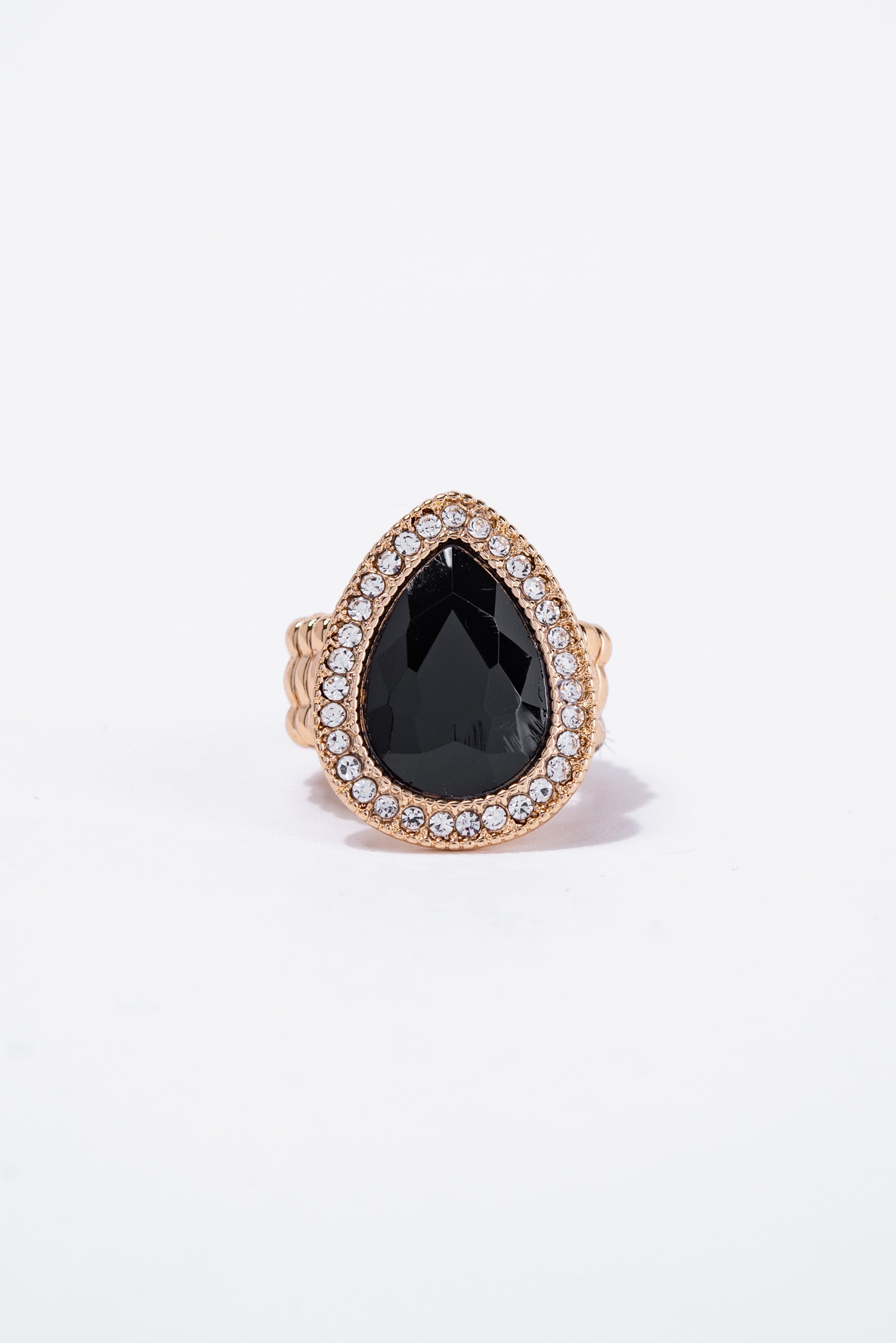 Deliah Teardrop Rhinestone Stretch Ring