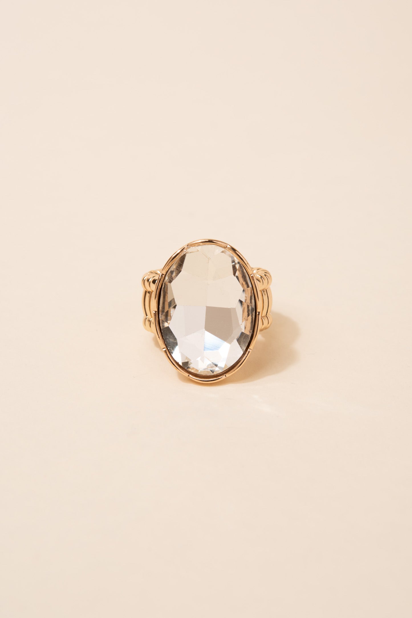 Demi Oval Rhinestone Gem Stretch Ring