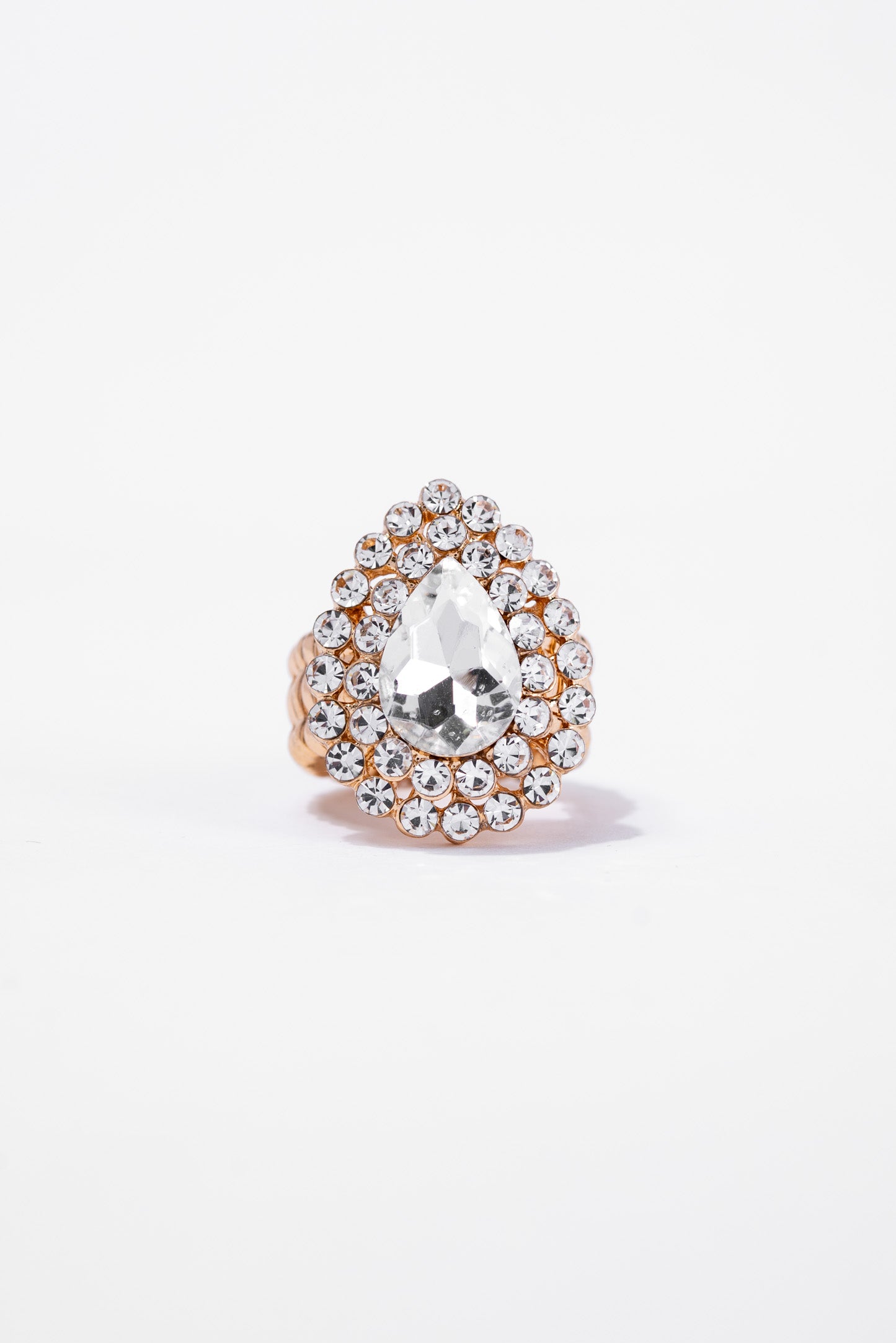 Delphi Teardrop Rhinestone Stretch Ring