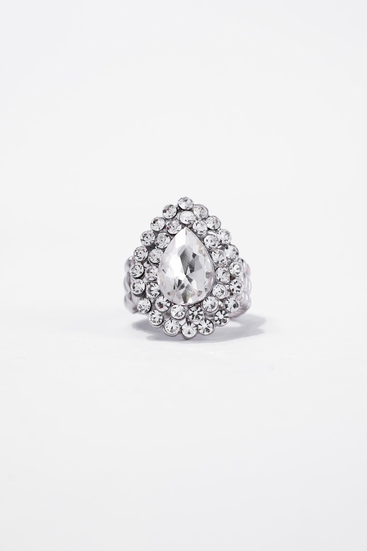 Delphi Teardrop Rhinestone Stretch Ring