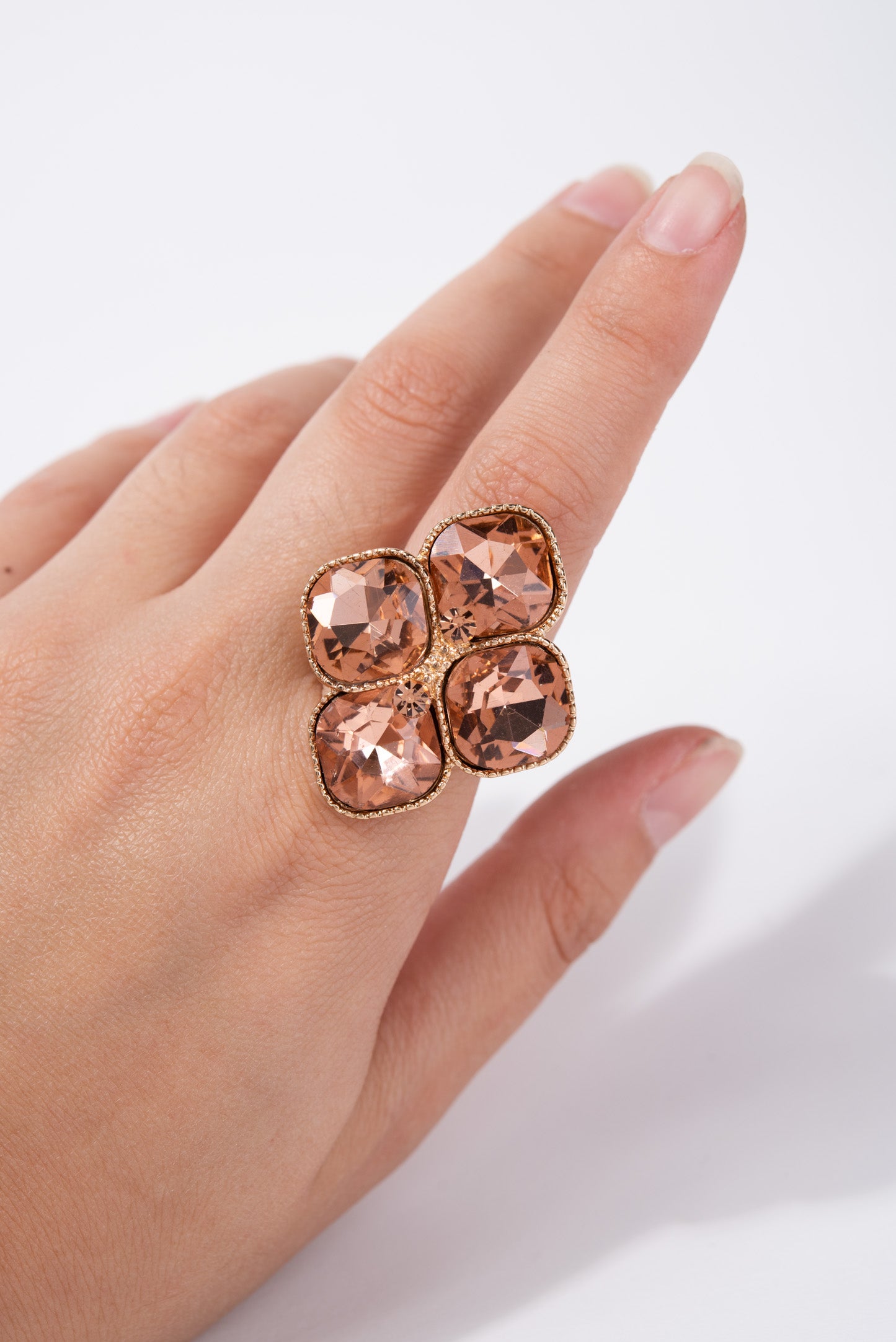 Alyssa Diamond Shape Stone Stretch Ring