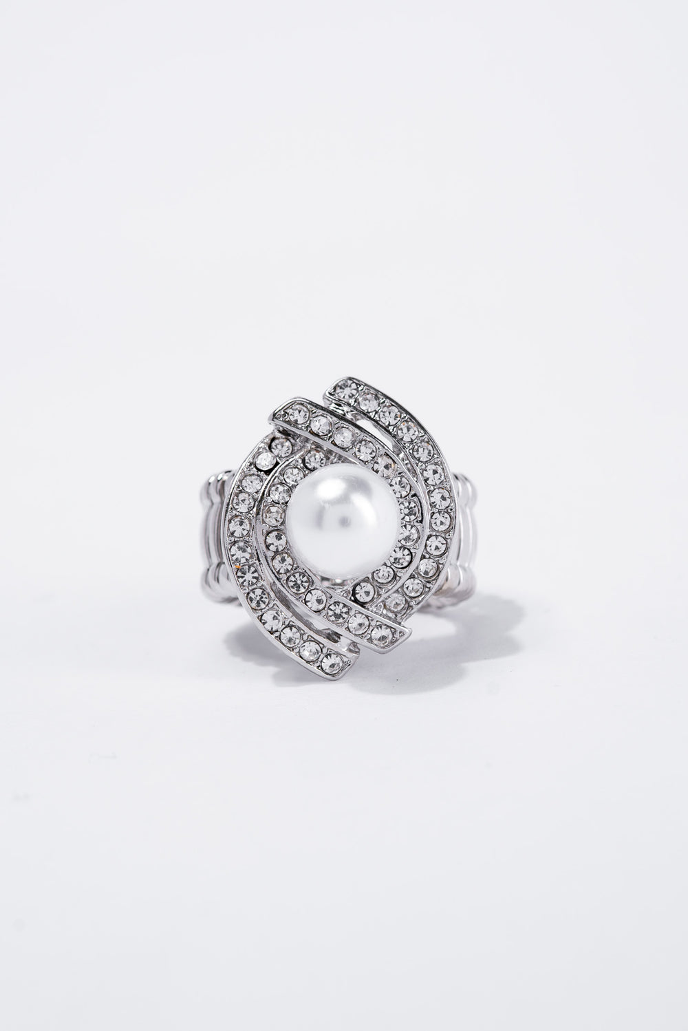 Dawna Metal Stone Pearl Stretch Ring