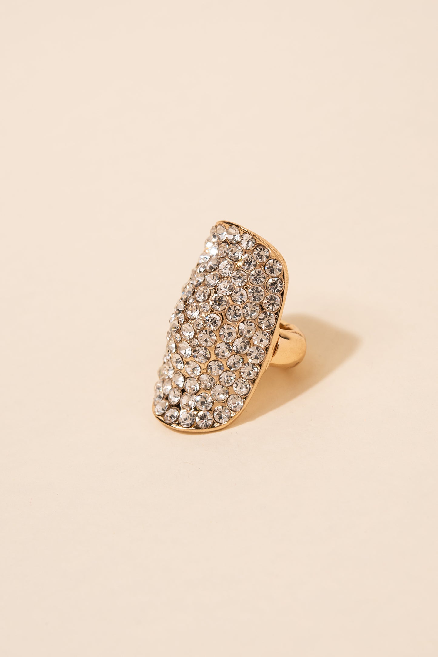 Kalinda Encrusted Short Knuckle Shield Stretch Ring