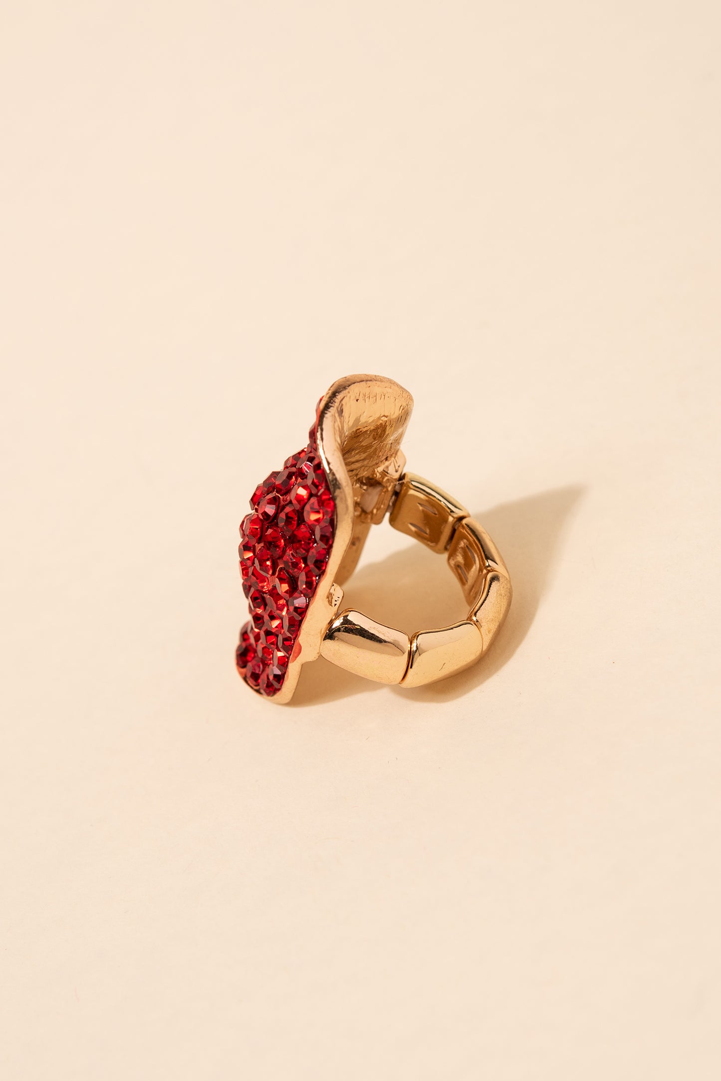 Kalinda Encrusted Short Knuckle Shield Stretch Ring