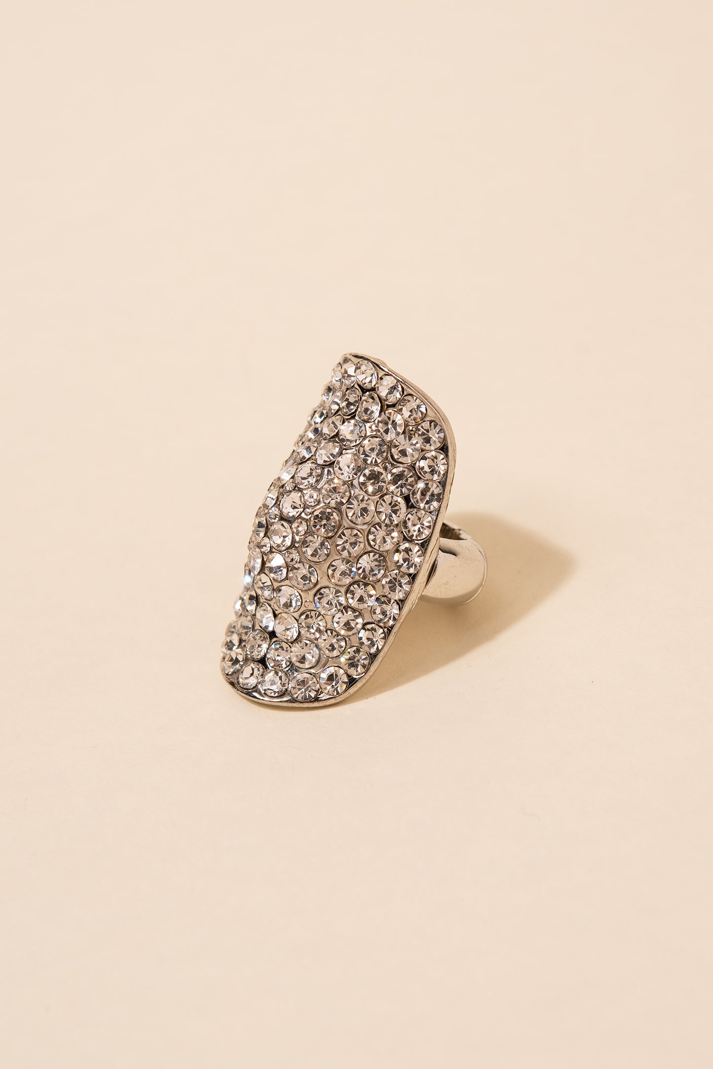Kalinda Encrusted Short Knuckle Shield Stretch Ring