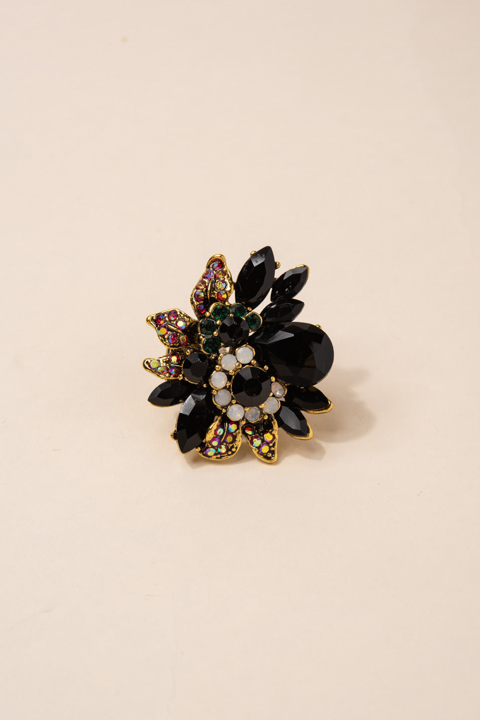 Willa Floral Rhinestone Ring