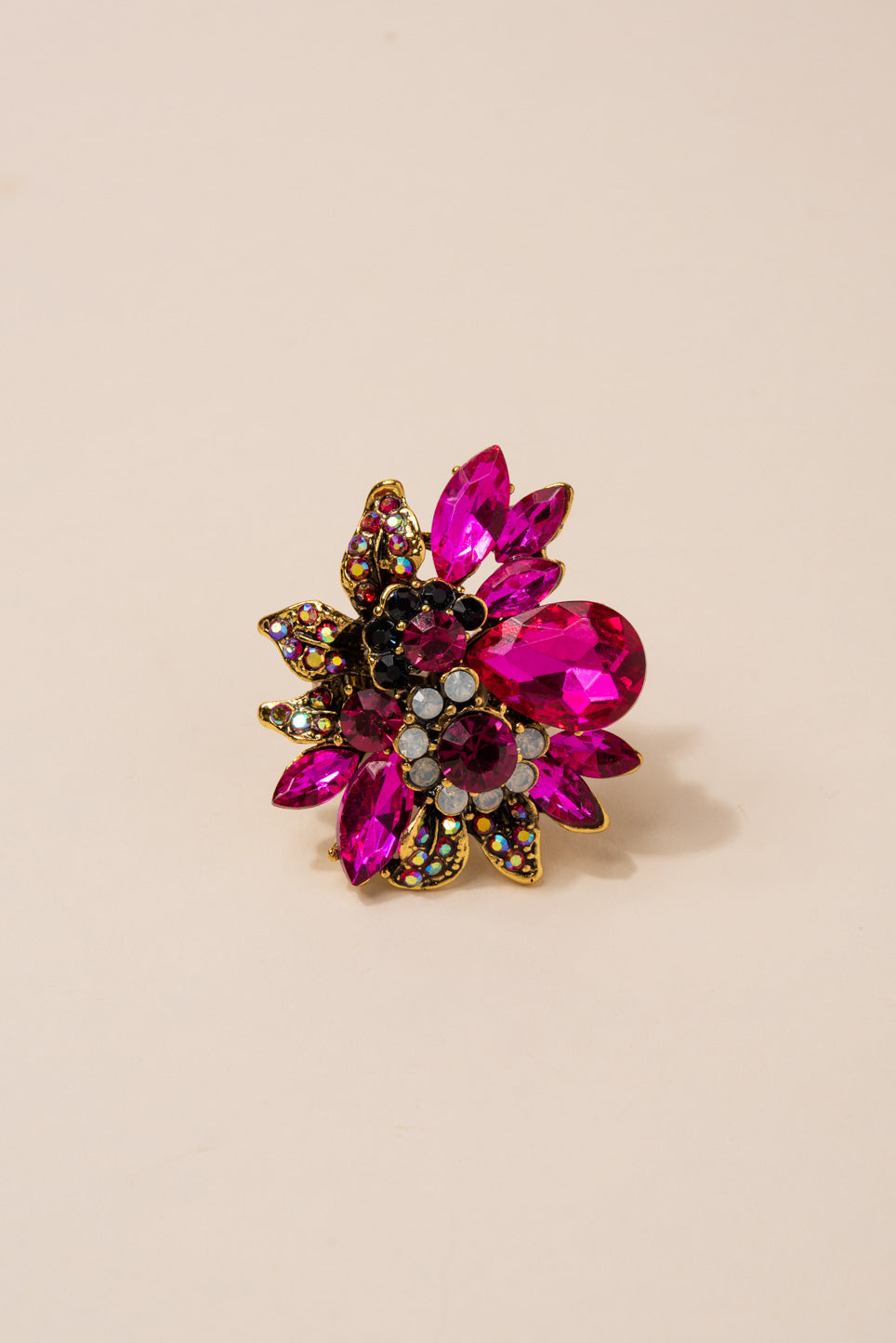 Willa Floral Rhinestone Ring