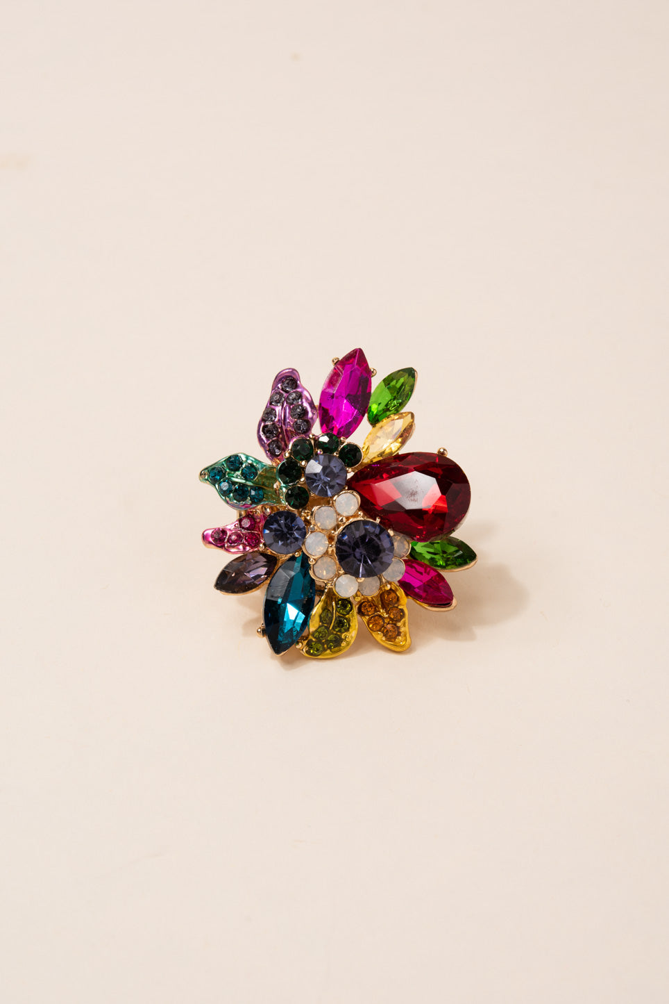 Willa Floral Rhinestone Ring