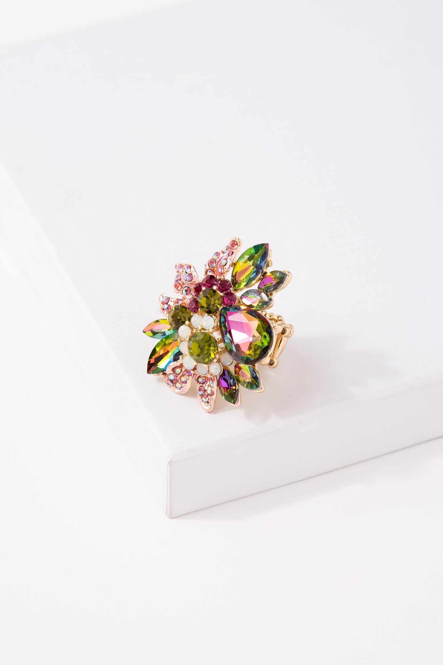 Willa Floral Rhinestone Ring