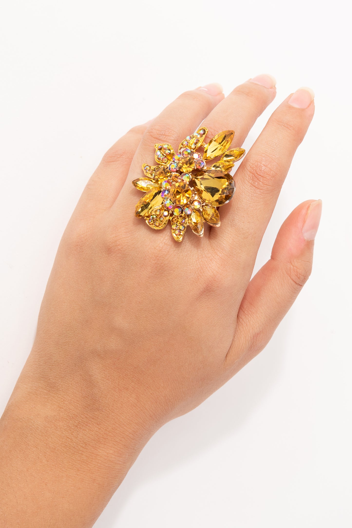 Willa Floral Rhinestone Ring