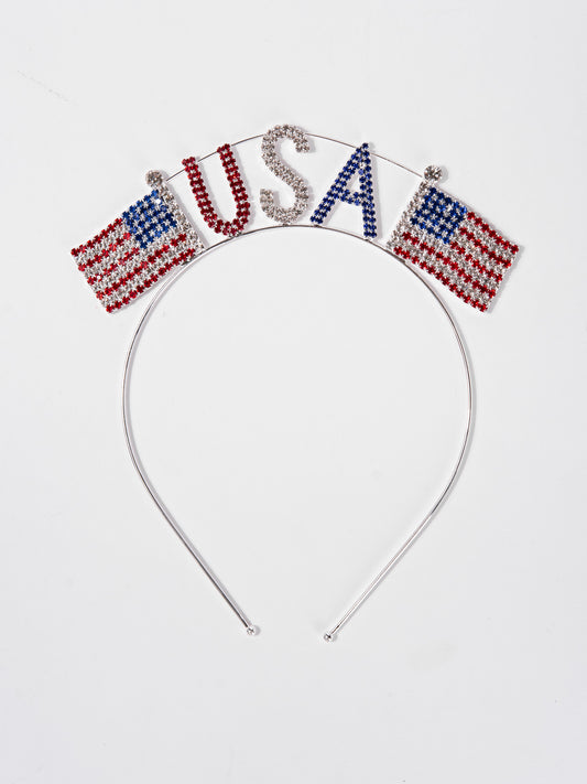 Julia Rhinestone USA Flag Headband