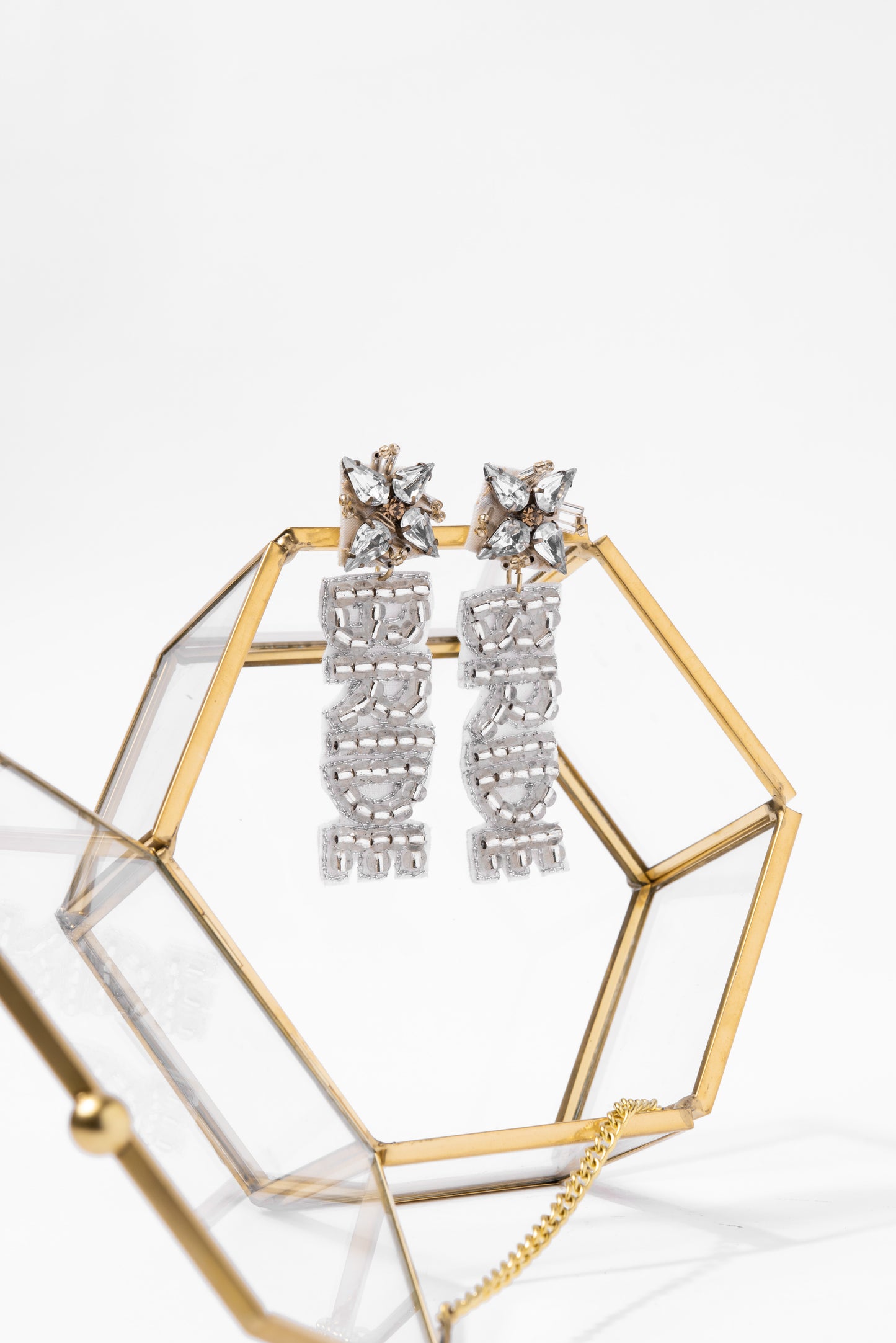 BRIDE Bead and Rhinestone Earrings