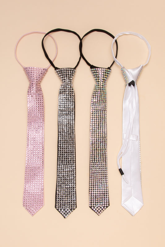Jennifer Rhinestone Studded Neck Tie