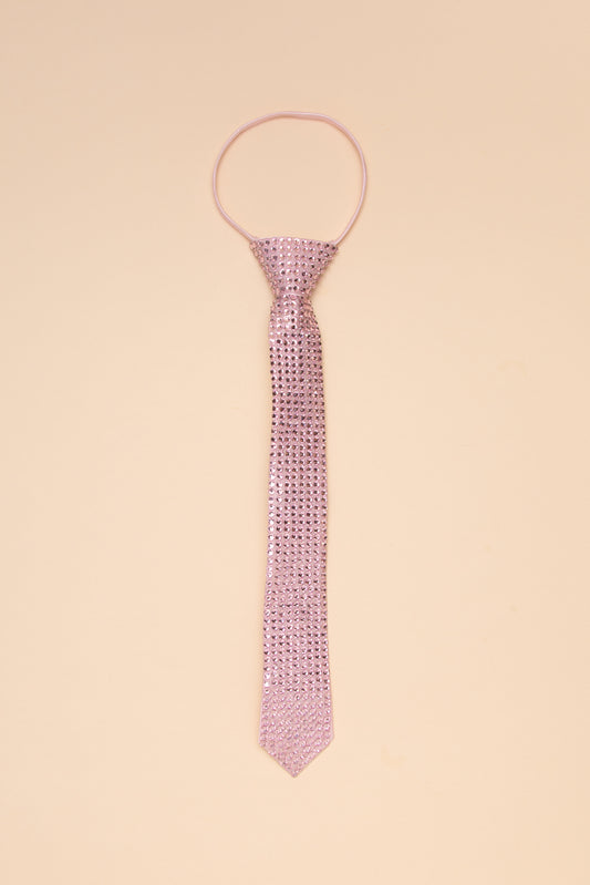 Jennifer Rhinestone Studded Neck Tie | Pink