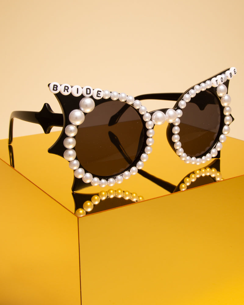 Hayley "Bride to Be" Beaded Fashion Glasses with Decorative Pearl