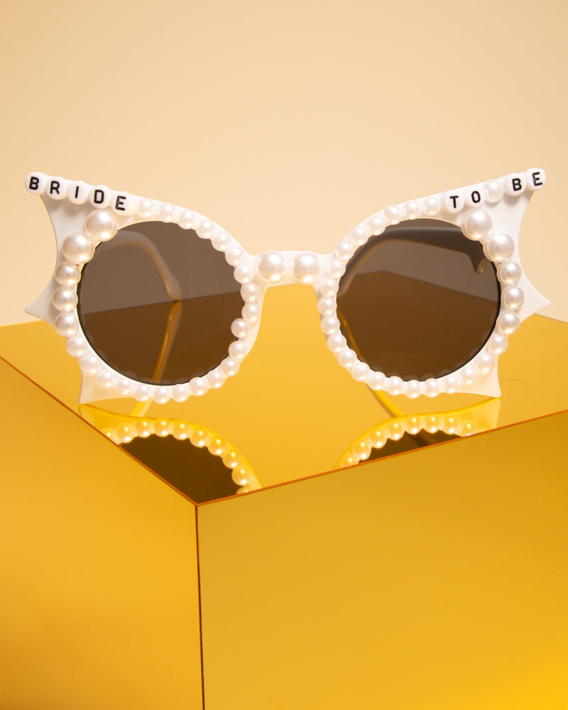 Hayley "Bride to Be" Beaded Fashion Glasses with Decorative Pearl