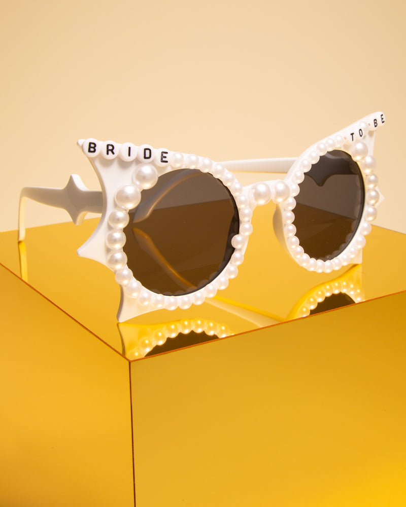 Hayley "Bride to Be" Beaded Fashion Glasses with Decorative Pearl