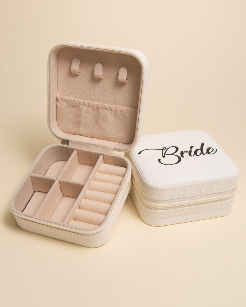 Hazel "Bride" Printed Jewelry Box with Multiple Compartments