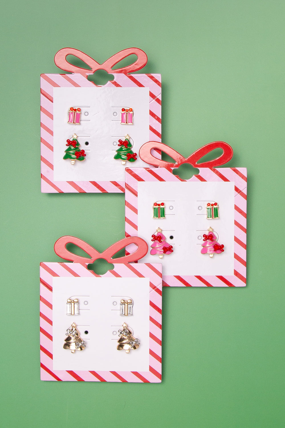 Adriana Christmas Tree and Present Enamel Post Earring Set