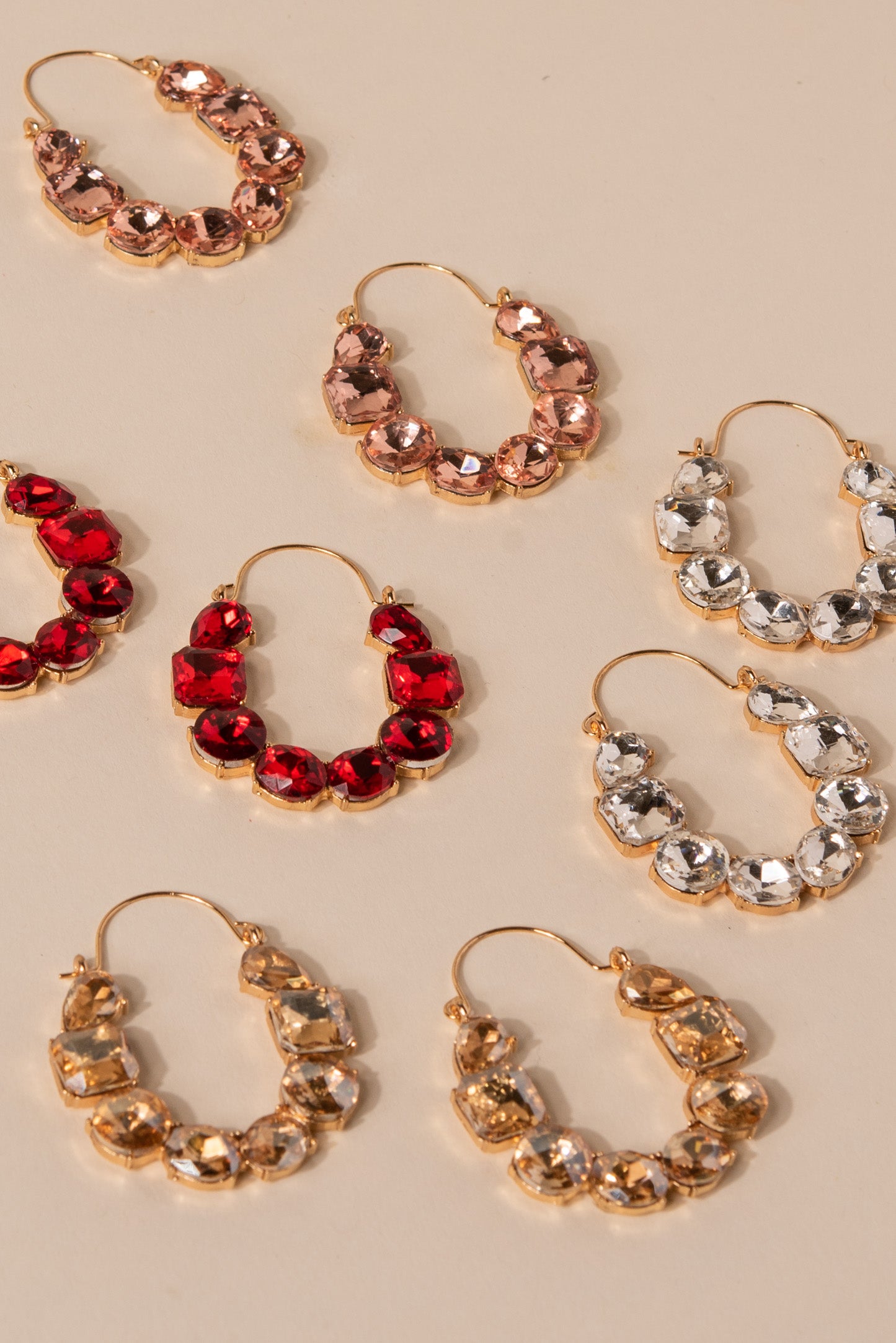 Lola Multi Stone Hoop Earring