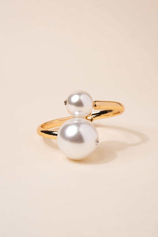 Hinged Double Pearl Bracelet | Gold