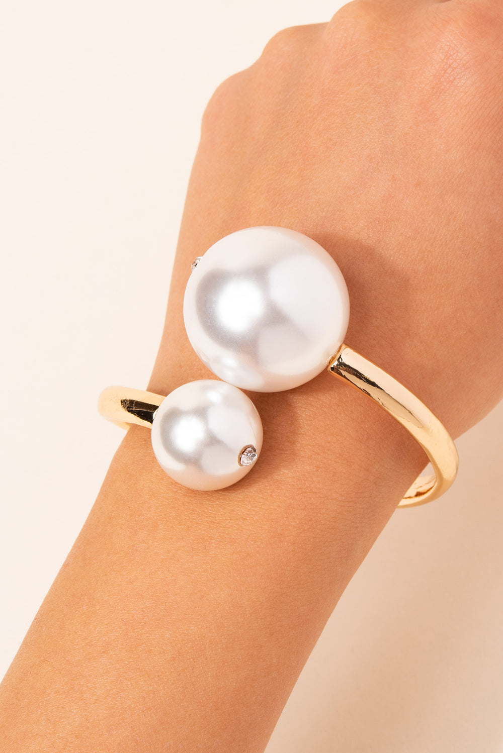 Hinged Double Pearl Bracelet | Gold