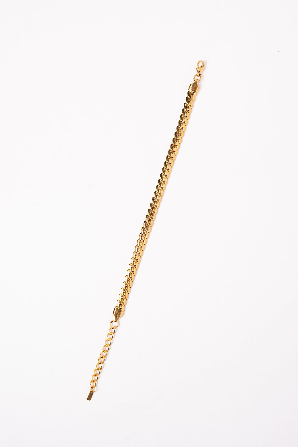 Stainless Steel Cuban Link Chain Bracelet - Gold