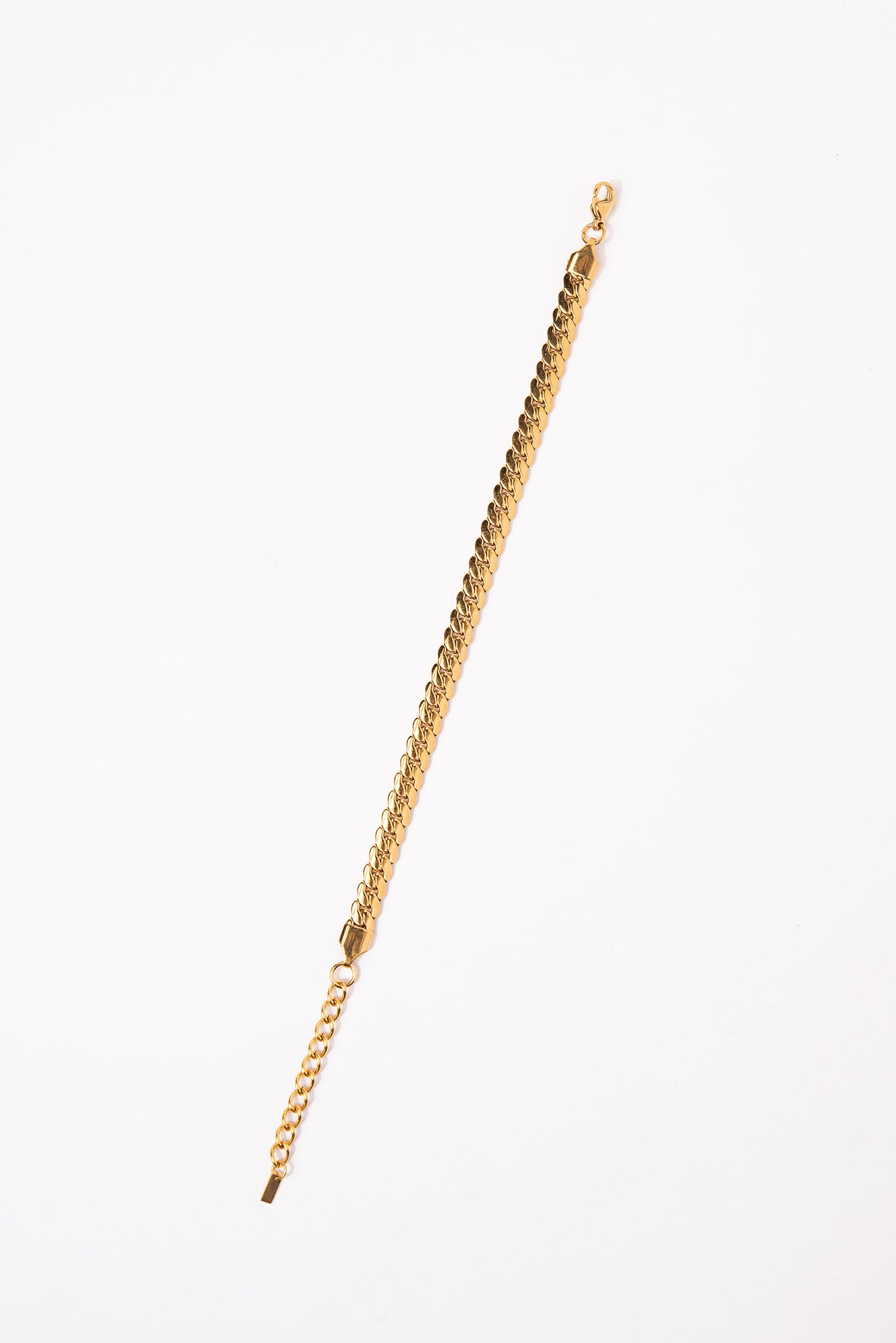 Stainless Steel Cuban Link Chain Bracelet - Gold