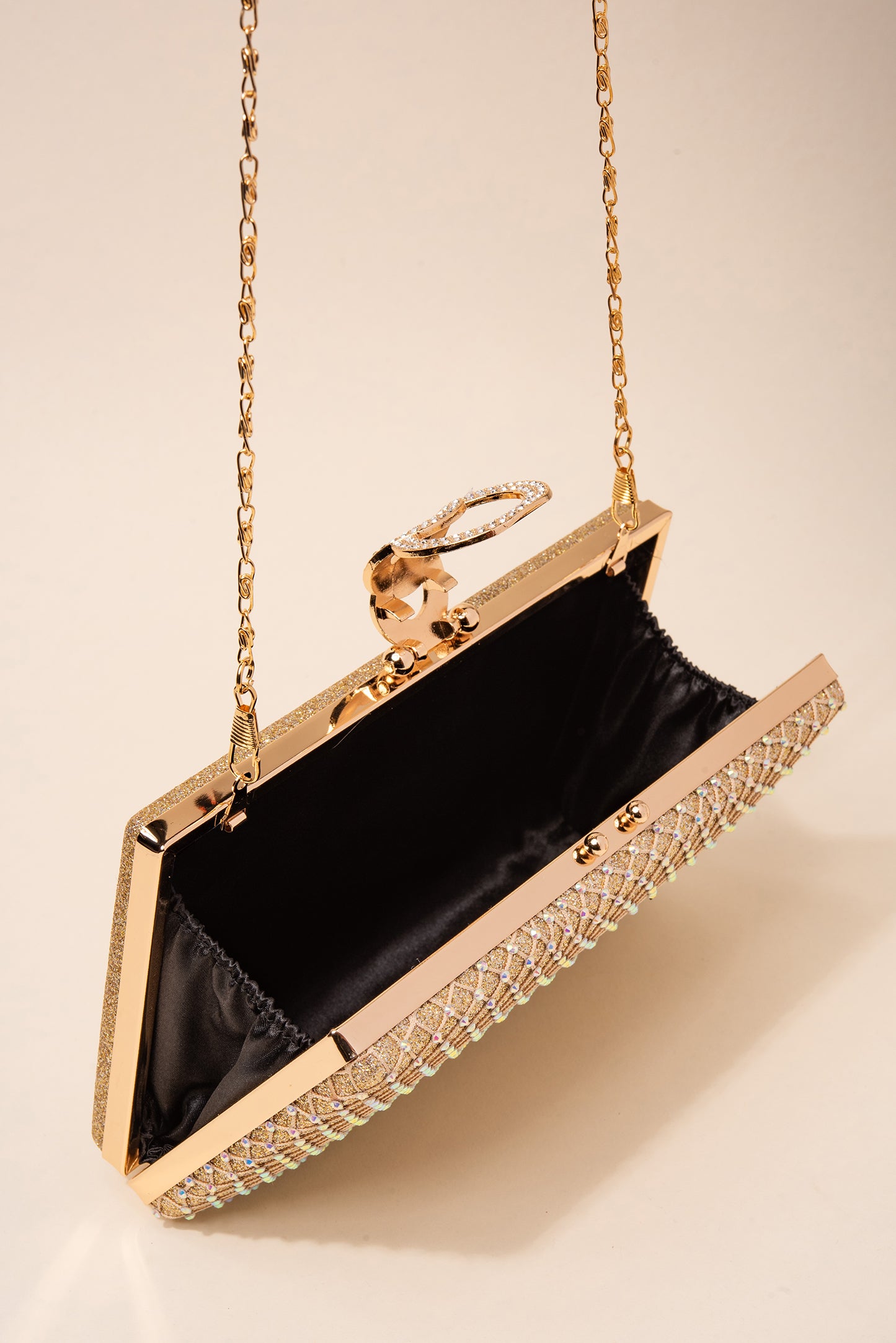 Avis Rhinestone Netting Evening Bag