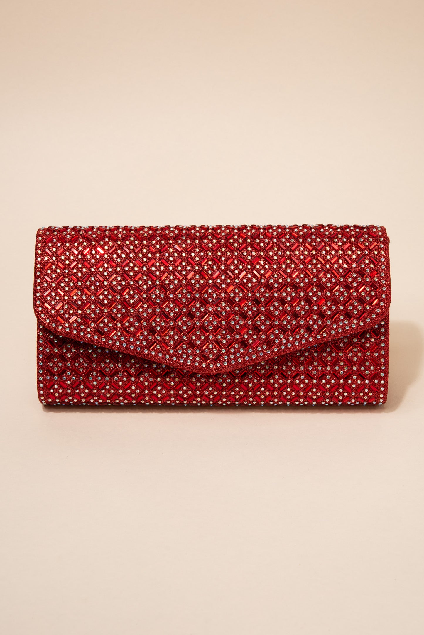 Rachel Diamond Grid Embellished Envelope Clutch